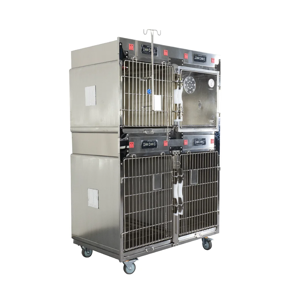 Large Stainless Steel Animal Cage Veterinary Clinic Animal Hospital Pet Animal Clinic Hospital Cage Movable Modular Cage