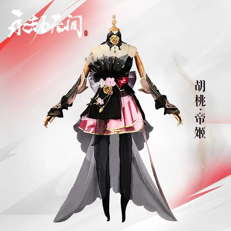 

Japan NARAKA: BLADEPOINT Cosplay Game Costume HuTao Pink Dress Wig Outfit Suit Halloween Party Role Play Prop Women