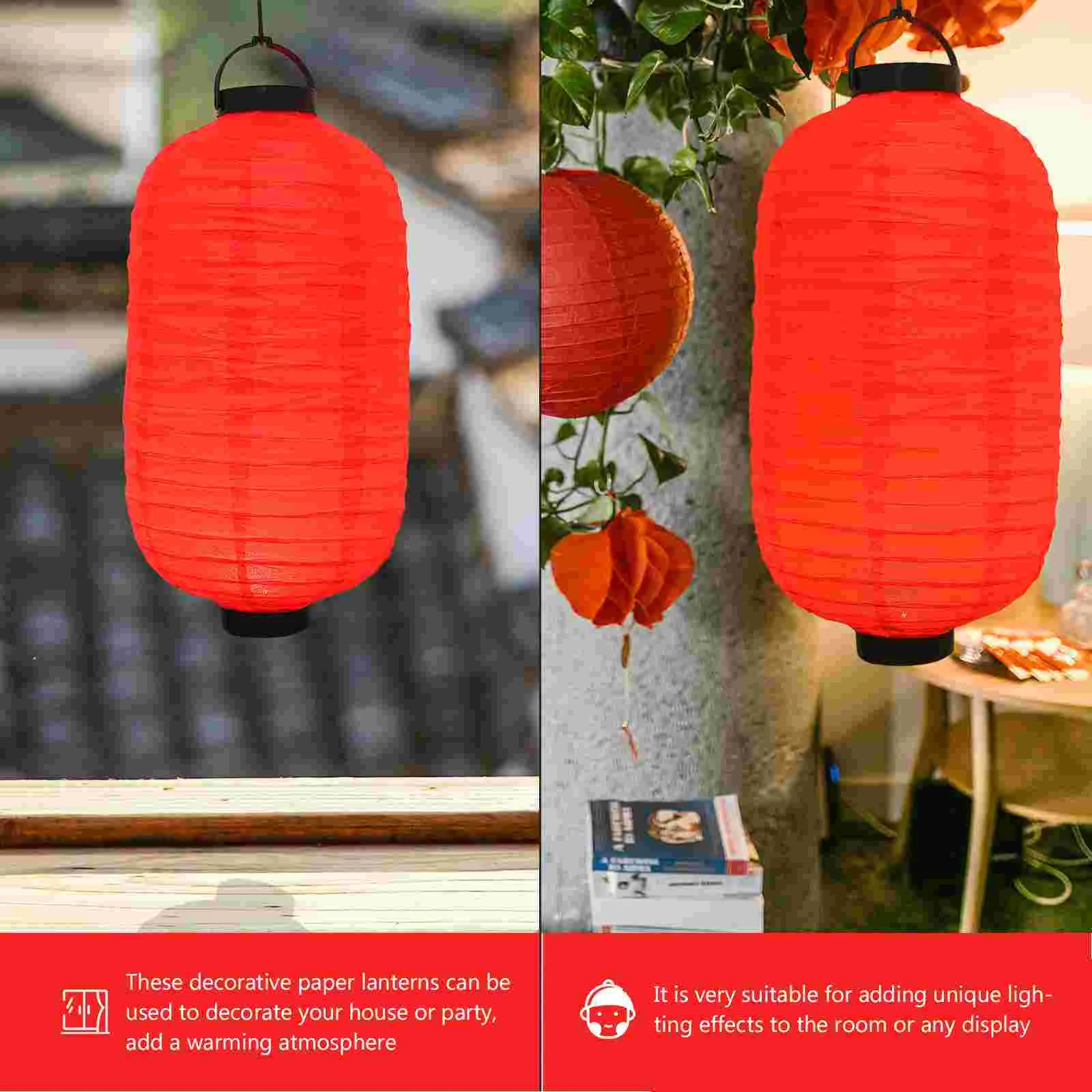 Lantern Paper Lanterns Pendants Crafts Glowing Outdoor Luminous Iron Japanese Style Hanging Decorative