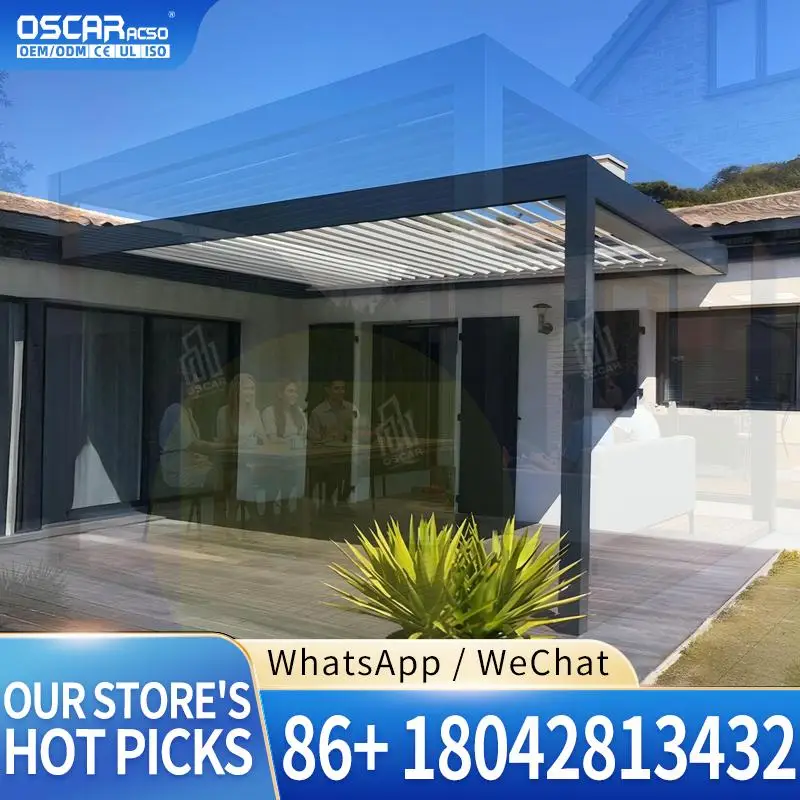 Aluminum Bioclimatic Louvered Roof Outdoor Structure High Quality Patio Shade for Garden Backyard Poolside pergola