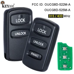 KEYECU OUCG8D-525M-A OUCG8D-522M-A 원격 키 포브, 미쓰비시 이클립스 엔데버 랜서 몬테로 스포츠 아웃랜더용, 314 MHz, 315 MHz, 433MHz