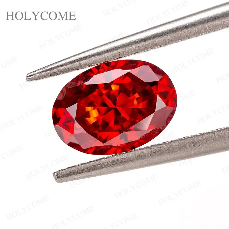 Moissanite ovaal geslepen losse steen roze rood geel paars handgemaakte VVS1 Lab gemaakt diamant GRA certificaat kralen voor sieraden DIY