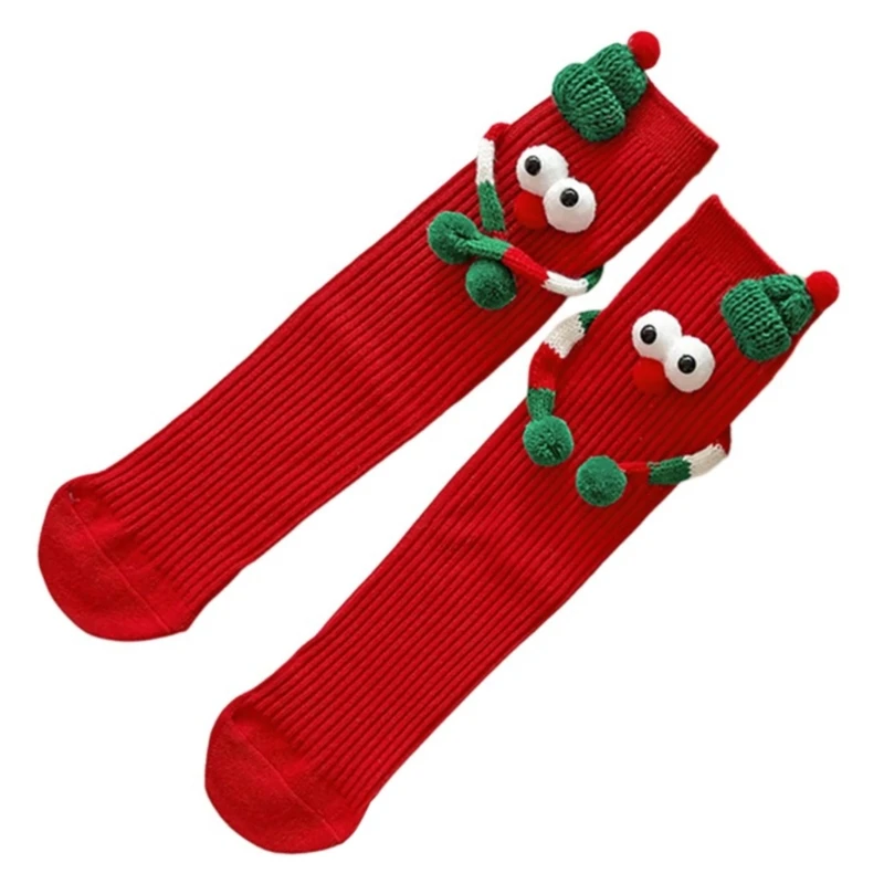 Novelty Cartoon Big Eyes Christmas Socks for Adults Kids Holiday Wear Stockings