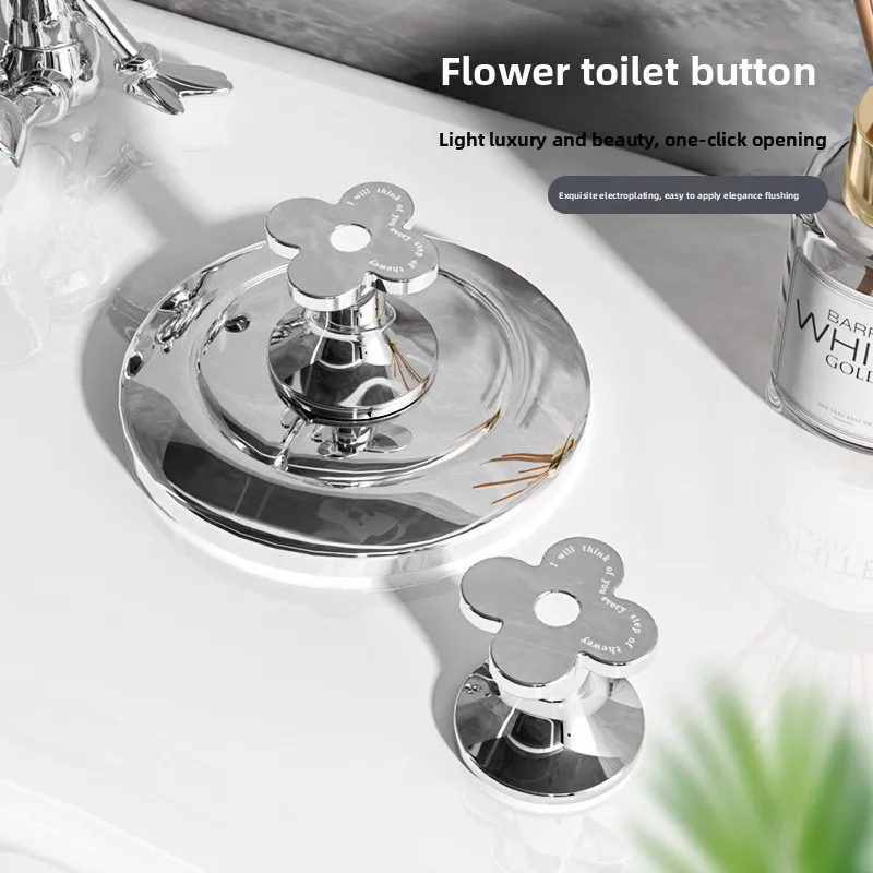 

Гальванические цветочные толкатели для унитаза, милый цветок, дверная ручка ящика шкафа, универсальная кнопка бака, помощь