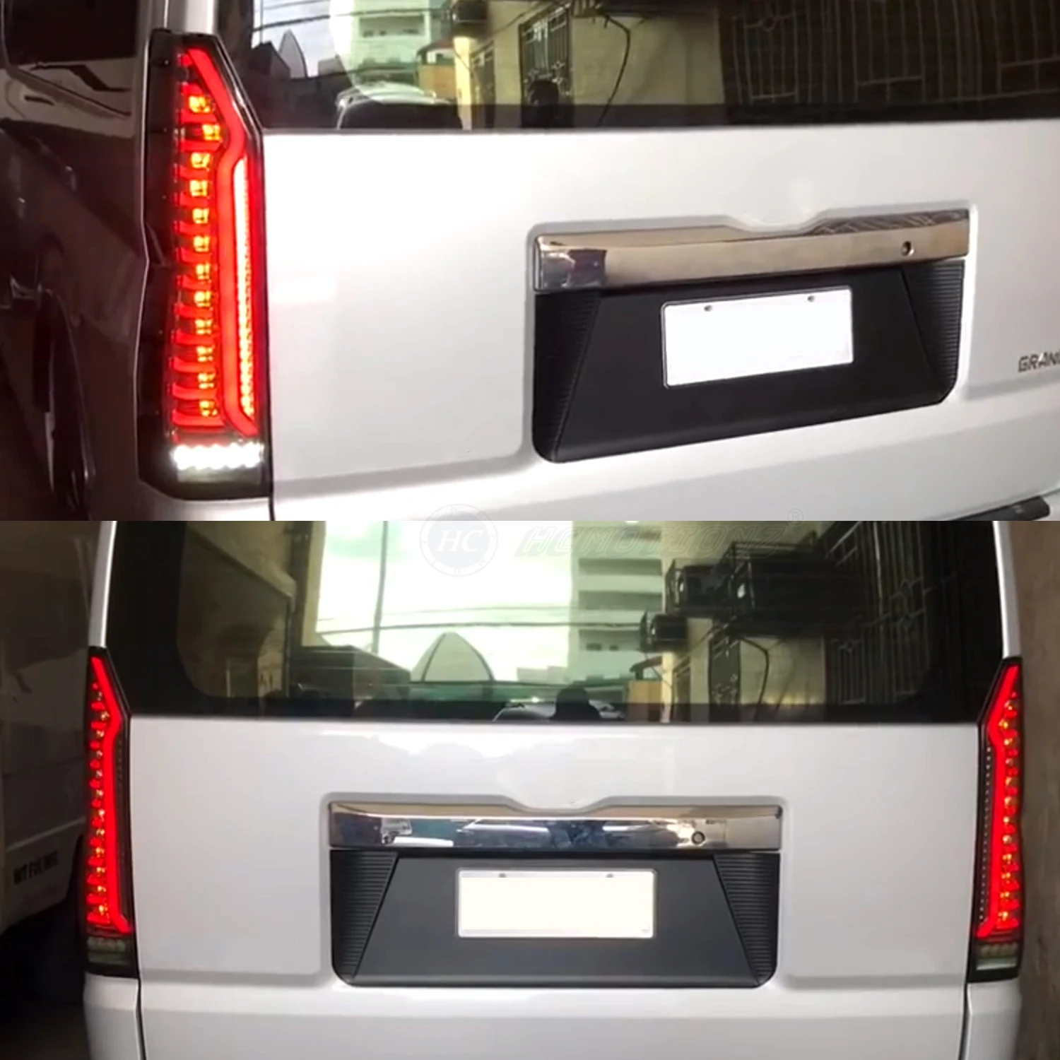 HCMOTIONZ LED Rear Lamps Assembly for Toyota Hiace 2019-2023 H300 6th with Animation DRL Sequential Taillights U.S. Shipment