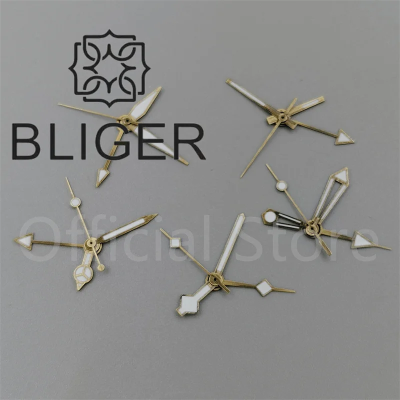 BLIGER High Quality Vintage Brushed Bronze Watch Hands Pointer With C3 Green Luminescent Fit NH34 NH35 NH36 ETA PT5000 Movement