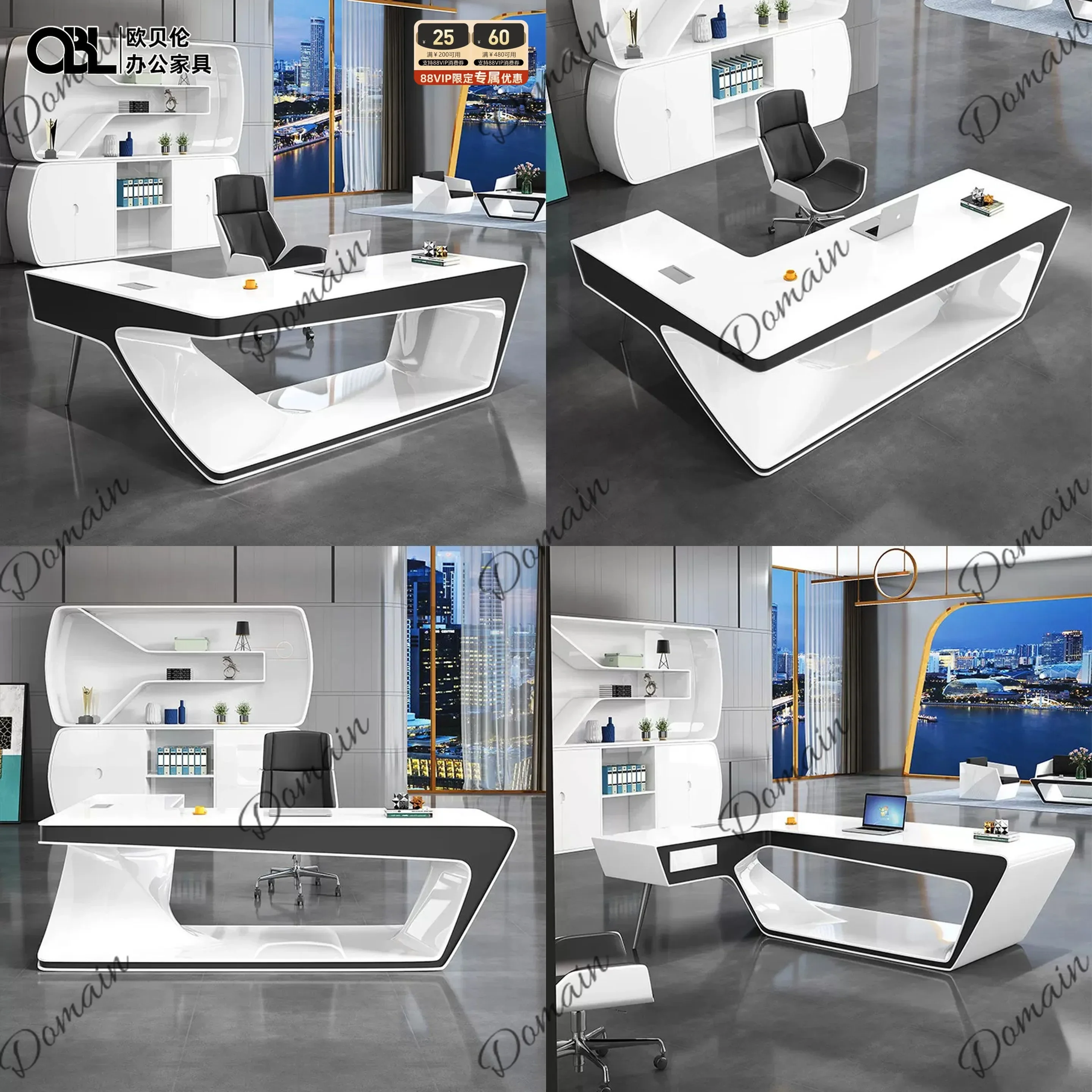 BJ Luxury Single Executive Desk For Boss Office, Simple Paint Finish Manager Desk For Home Office, Modern Computer Table
