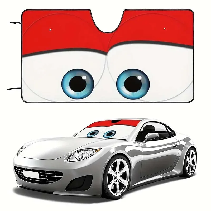 NEW Car Funny Eyes Windshield Shade Sunshade Blocks UV Rays and Folds for Easy Storage Accessories