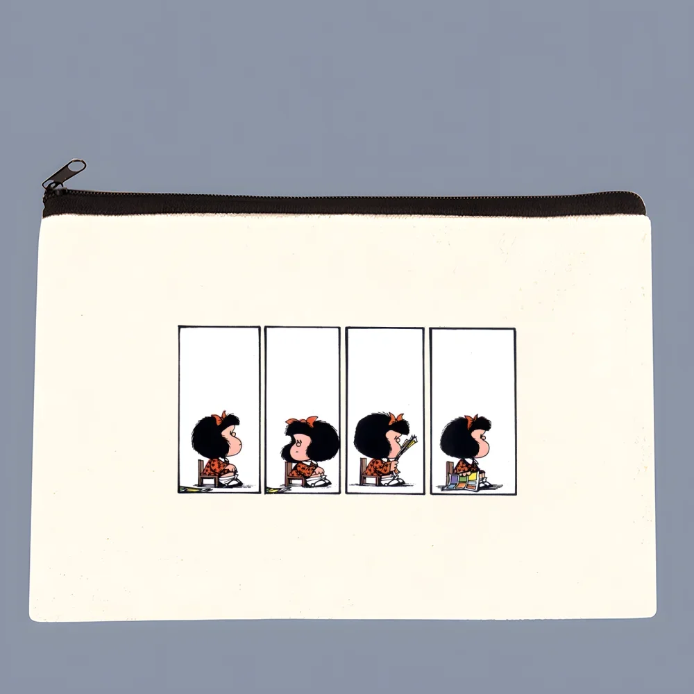 Mafalda Comic Ulzzang Cartoon Kawaii Canvas coin purse custompattern logo storage pouch canvas bag new coin bag key coin purse