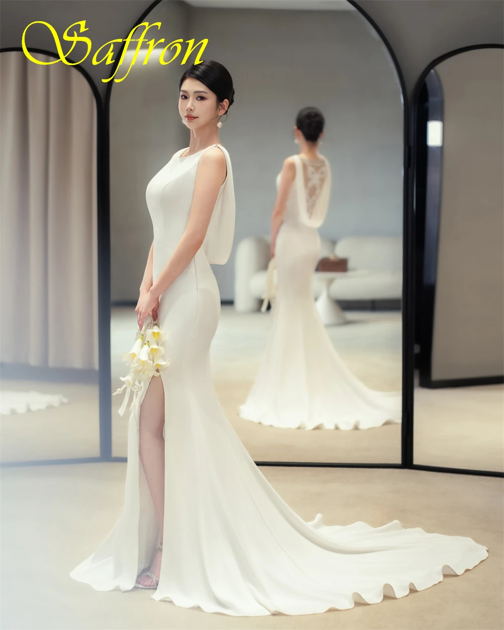 

Customized Luxury Jersey O-Neck Evening Dress Graceful Mermaid Prom Dresses Fashion Crystal Open Back Special Occasion Gowns