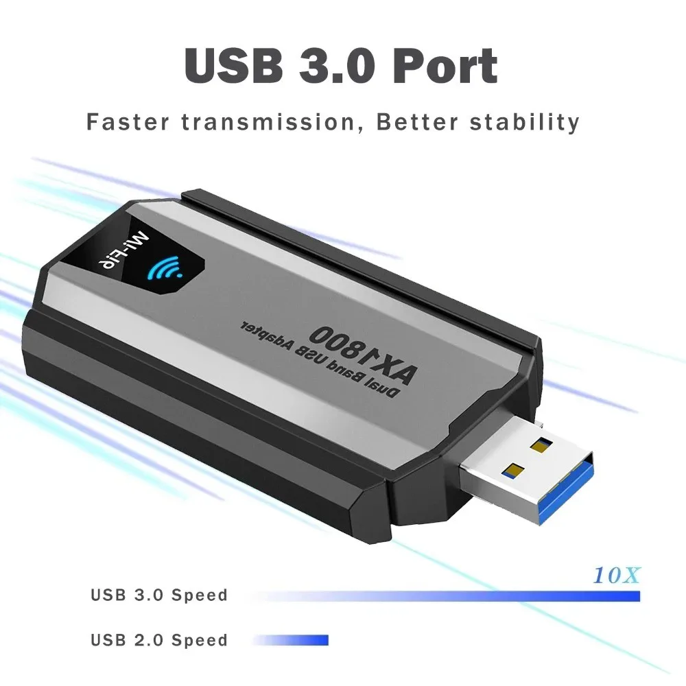 

KEBIDU AX1800 WiFi 6 USB 3.0 Dongle Dual Band 2.4G&5GHz Wireless WiFi Adapter Driver Free Network Receiver For PC Win10 Win11