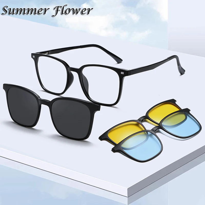 

Chashma Brand Polarized Clips TR 90 Glasses Quality Optical Mopia Frame Eyeglasses Female Round Eyeglasses Men Sunglasses