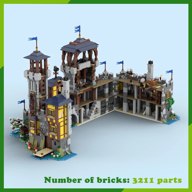 MOC Building Blocks Black Falcon Lord Castle modello di architettura medievale assemblare giocattoli mattoni creativi fai da te regali presenti 3211 pezzi