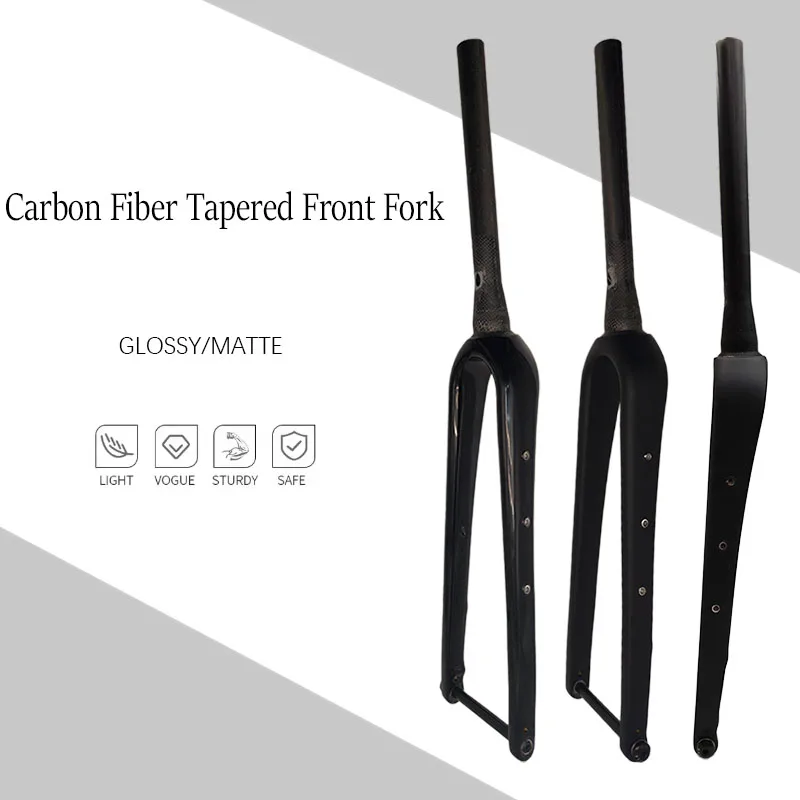 

Ультралегкая карбоновая вилка для гравийного велосипеда T800, матовая отделка, 700C, 100 мм, коническая рулевая труба, аксессуары для велосипедов