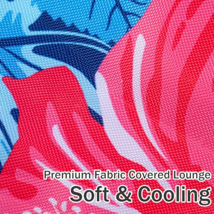 Pool lounge float for adults: heavy-duty inflatable raft with quick-dry fabric cover, convertible 2-in-1 chair design, gray and