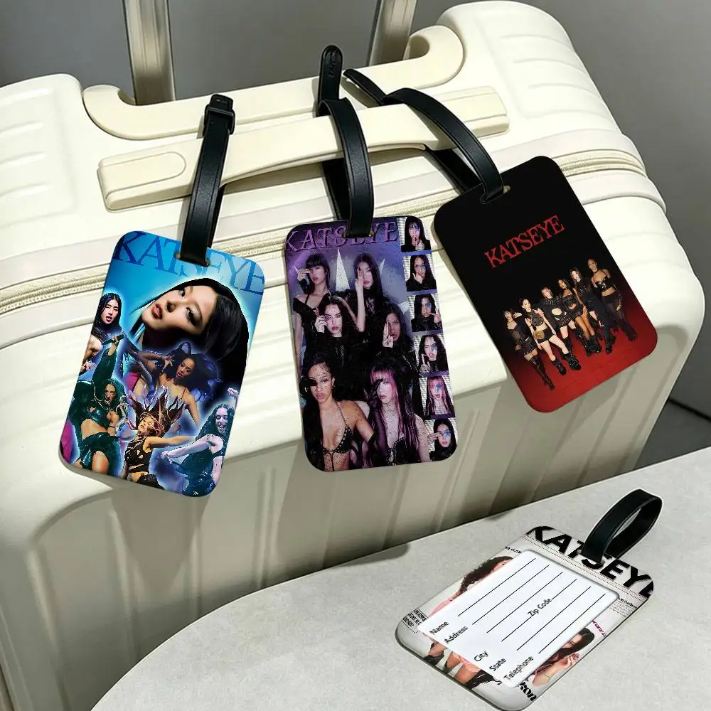 Kpop Band K-Katseyes PVC Baggage Identification Tag Anti lost Information Card Holder Travel Suitcase Name Tag
