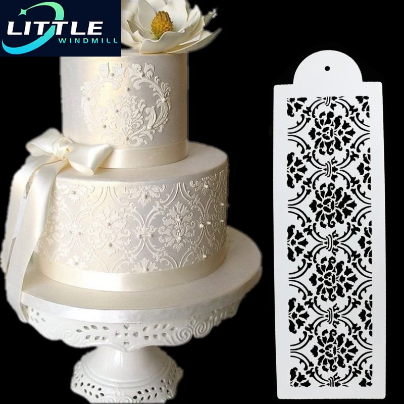 

Cake Decorating Tool Damask Lace Border Side Cupcake Stencil Sugarcraft Decoration Mould Baking Kitchen Accessories