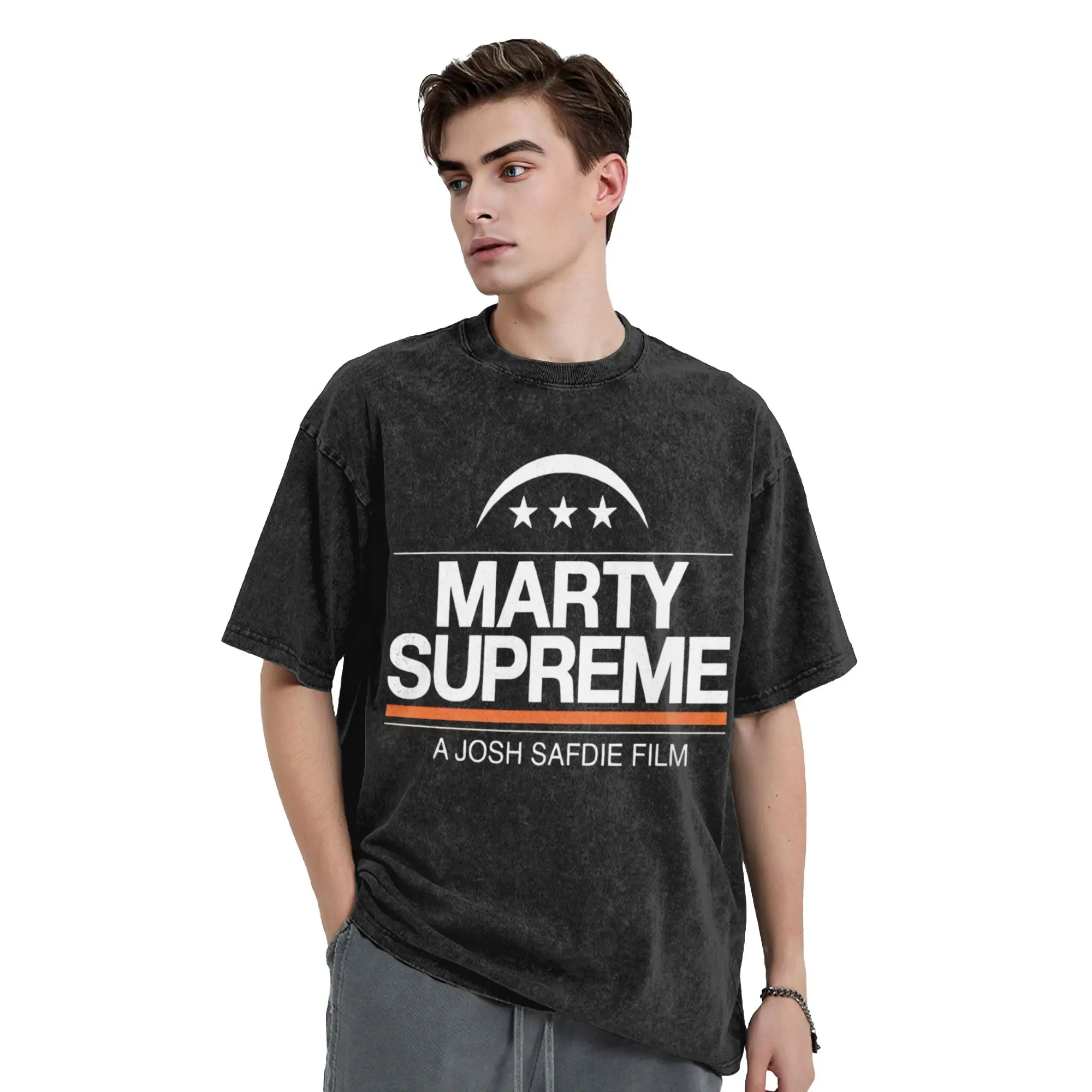 Marty Supreme Vintage Washed T Shirts Table Tennis Movie Pure Cotton Tops Vintage Short Sleeve Round Collar Tee Shirt