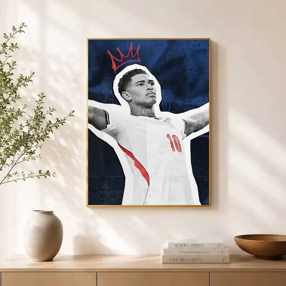 J-Jude Bellingham Football STAR Poster Waterproof Wall Art Sticker For Bar Living Room Vintage Decor High Quality Print Gift