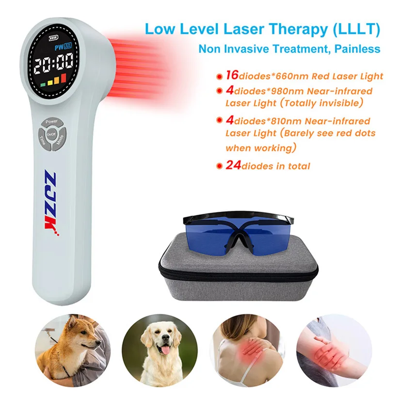 24 diodes Low Level Laser Therapy Treatment for Knee and Body Pain Relief with 3600Mah Battery 980nm 810nm 660nm 3 wavelengths