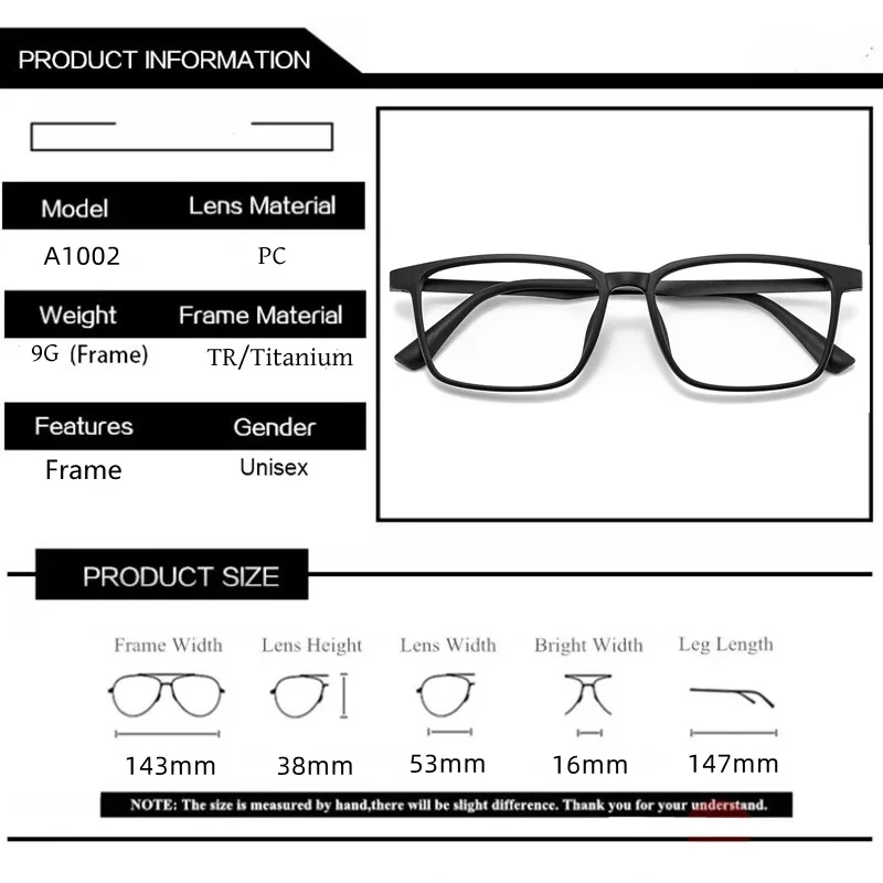 New Retro Ultra-light Fashion TR90 Eyewear Women Rubber Titanium Square Flexible Optical Prescription Men\'s Eyeglasses Frames