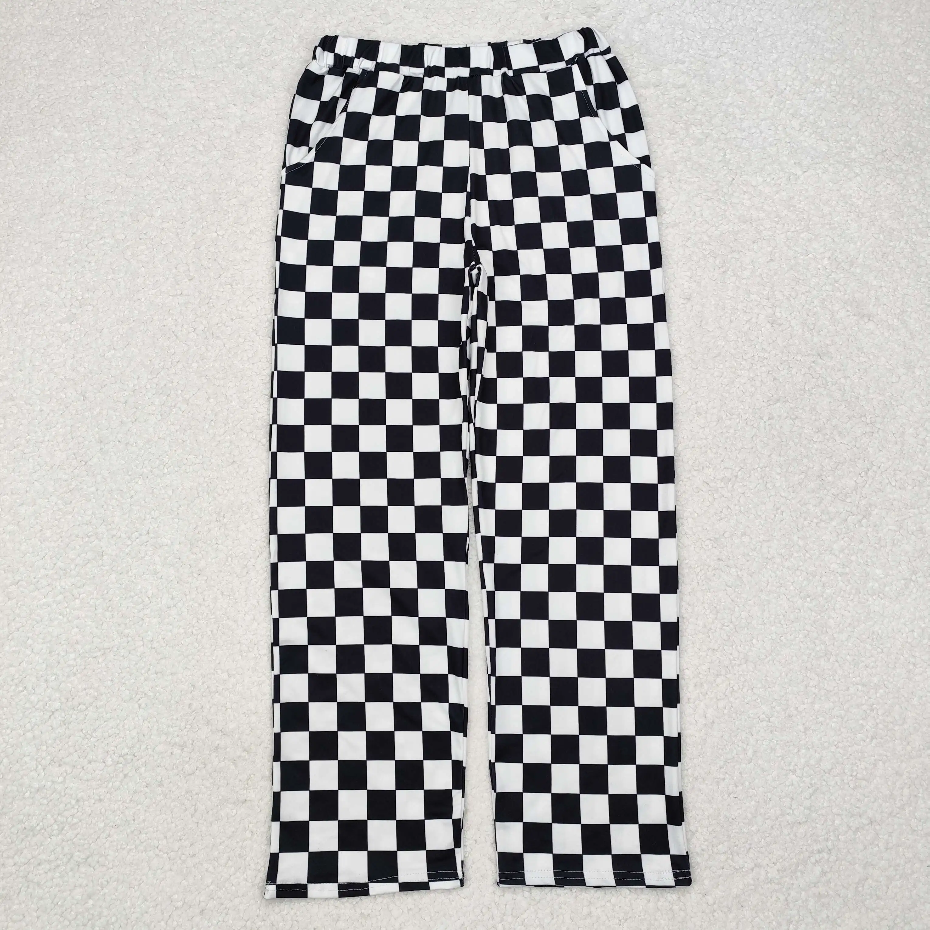 P0647 Stylish And Good Looking Adult Woman Trousers Black and white plaid Print With Adult Women Rts No Moq