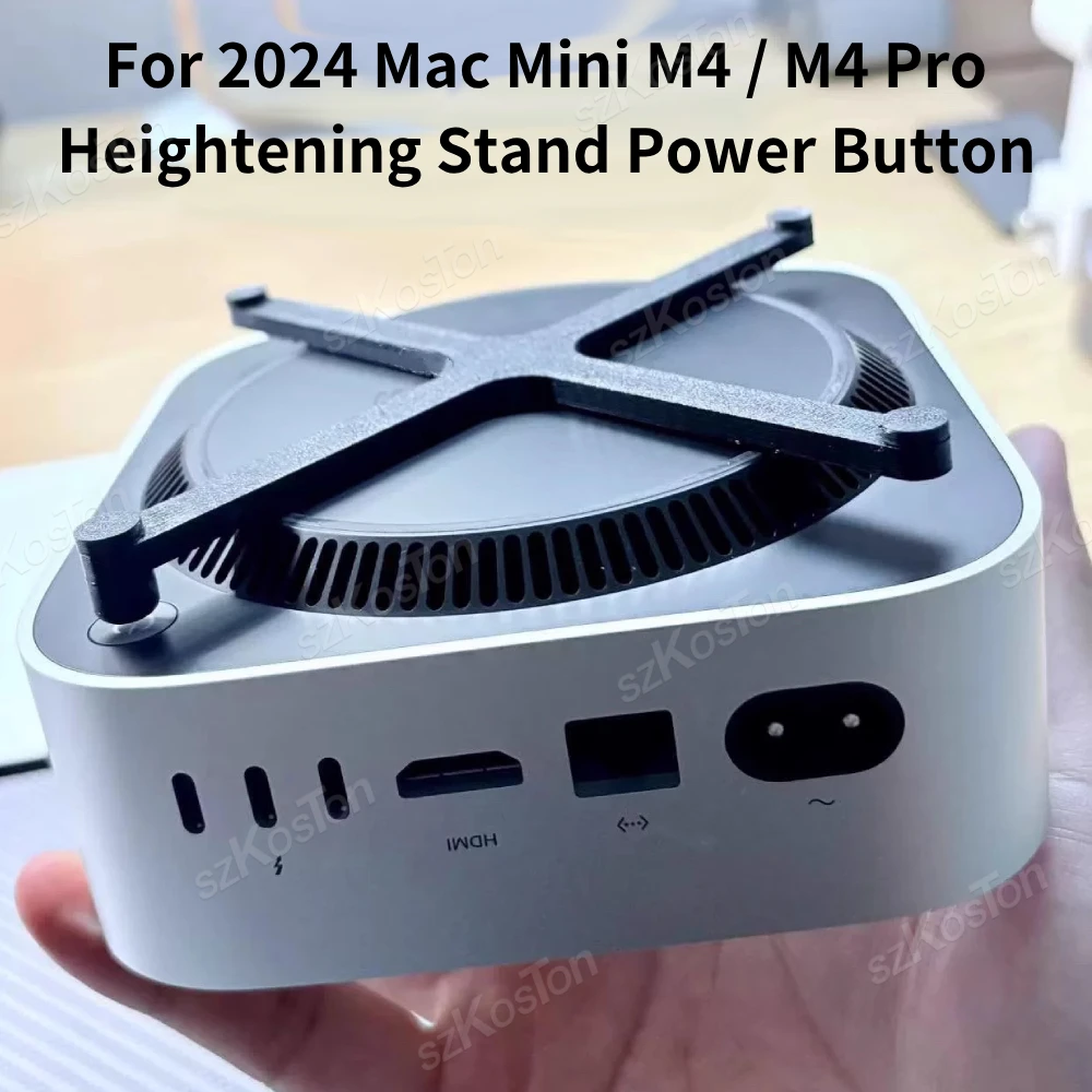 Heightening Stand Power Button for 2024 Mac Mini M4 Desktop Computer 3D Printing Accessories for Mac Mini M4 Pro PC