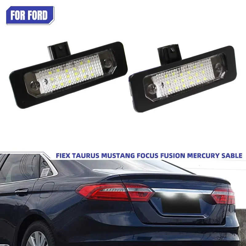 2Pcs Canbus 18 LED License Plate Number Lights For Ford Mustang Focus Flex Fusion Taurus Lincoln MKS MKT MKX MKZ Mercury Milan