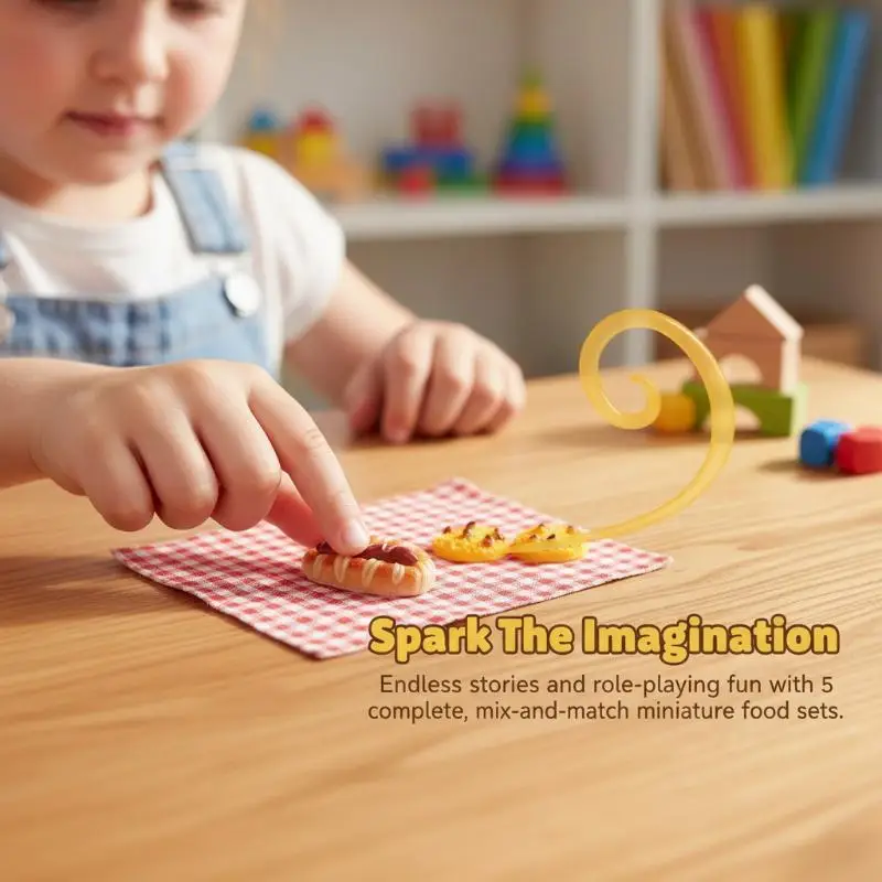 Complete 1:12 Scale Dollhouse Fast Food Box Set 5 Sets Ideal Fun for Kids and Adults