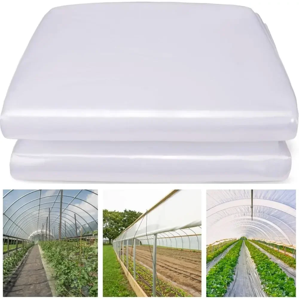 6 Mil UV Resistant Polyethylene Greenhouse Film, 4-Year Protection, 12' x 100' for Gardening and Hoop House