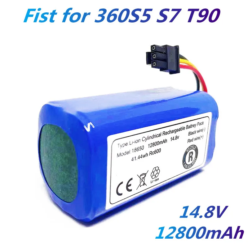 Batterie de Remplacement pour Aspirateur Robot Qihoo 100% S5 S7 T90, 360 V, 14.8 mAh, 24.com, 12800