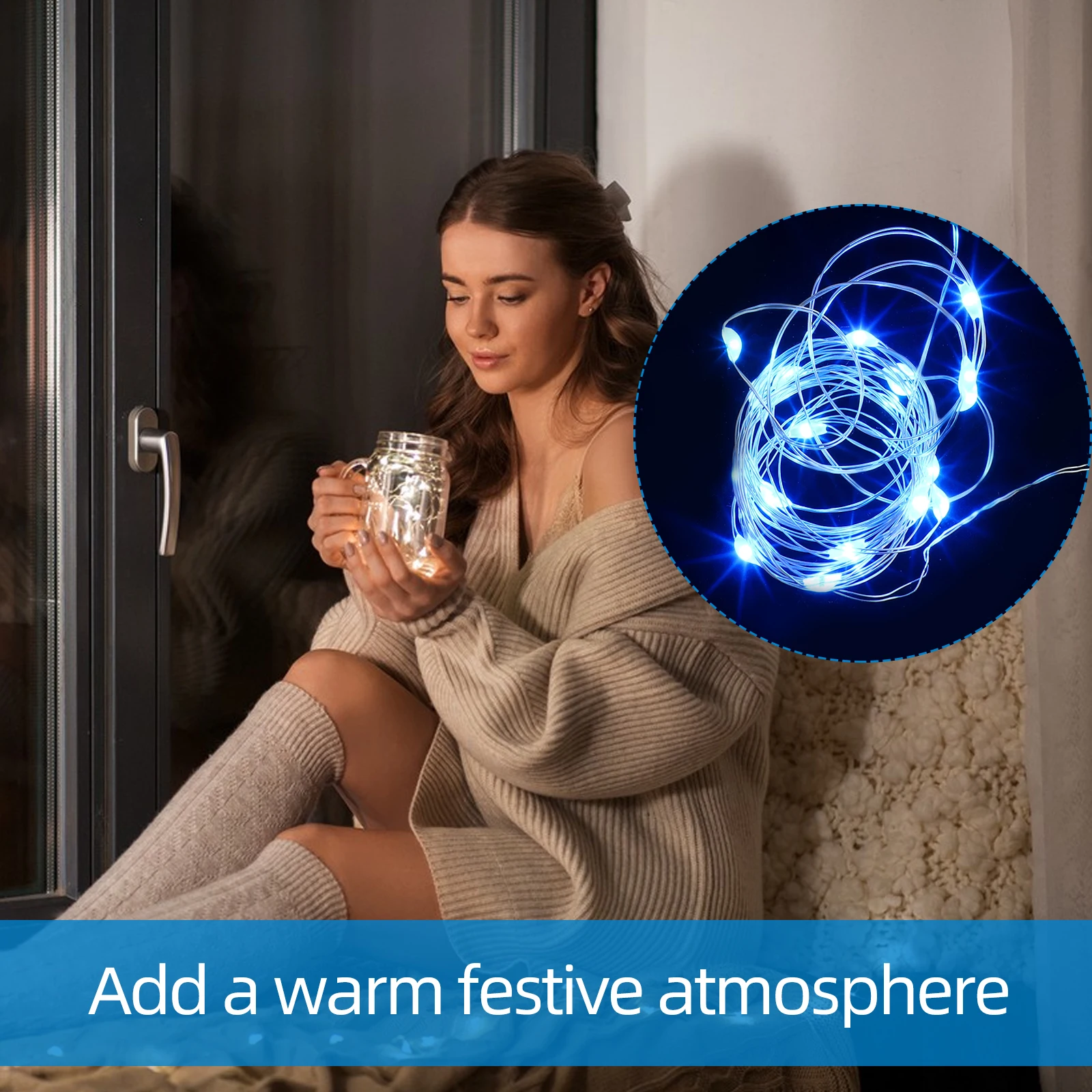 

Bottle Cap String Lights Solar Powered Waterproof Fairy Decorative LED for Outdoor Garden Party Christmas Holiday