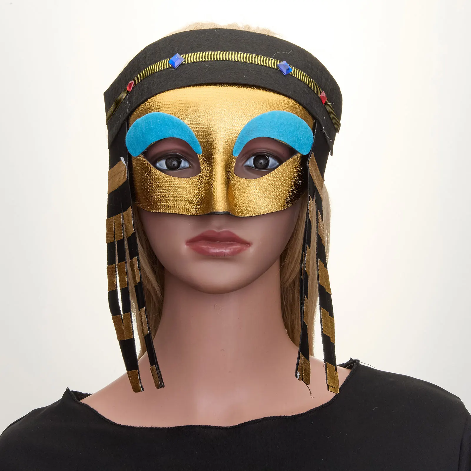 Ägyptische Königin Prinzessin Cosplay Zubehör Halb gesichts maske Hals Kragen Gürtel Armbänder Halloween Party Cleopatra Kostüm Requisiten