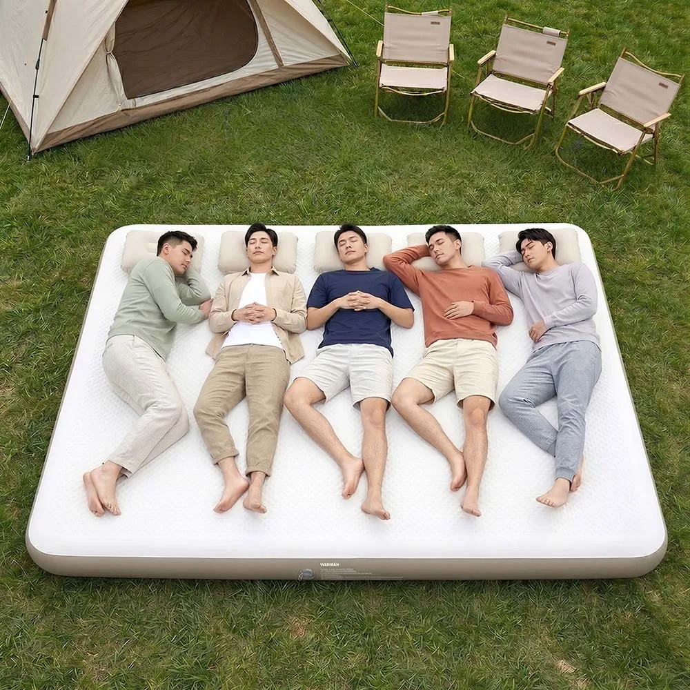Inflatable Mattress TPU Brushed Inflatable Mattress 100/150/185/220/250CM Width with Storage Bag Portable Camping Sleeping Pads