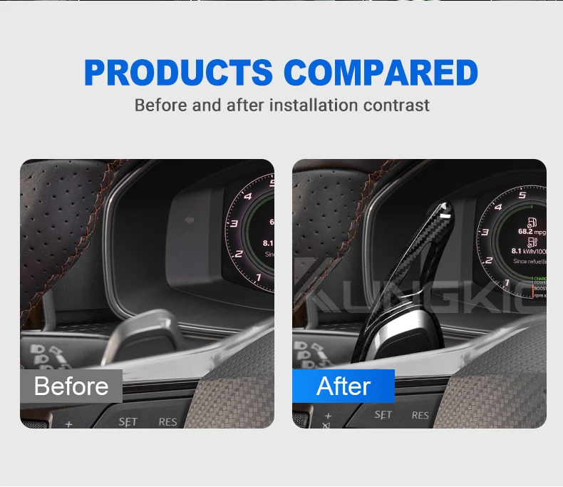 Für Cupra Formentor LEON Ateca 2021 2022 2023 2024 2025 Auto-Lenkrad Schaltwippen DSG ABS Carbon-Faser-Stil Verlängerung – Detail 2