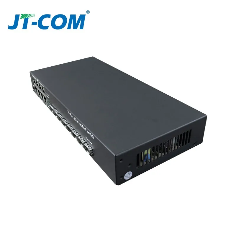 JT-COM Full Gigabit 8 SFP Port + 8 RJ45 Port SFP Fiber Switch Compatible with all Gigabit Optical Module Plug and Play