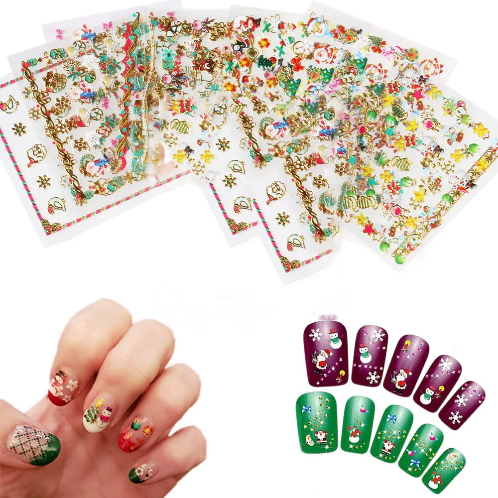 

Christmas Nail Sticker 30 Sheets ( More Than 800pcs ) 3D Nail Art Stickers Decals for Xmas Decoration Christmas Nail sticker