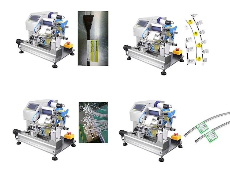 Automatic USB wire harness tube Steel wire hose self-adhesive labeling folding machine flat label cable pasting machine