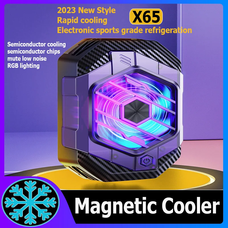 X65 Semiconductor Magnetic Cooler For Android IPhone iPad Semiconductor rapid cooling Lightweight portable 3 speed adjustment