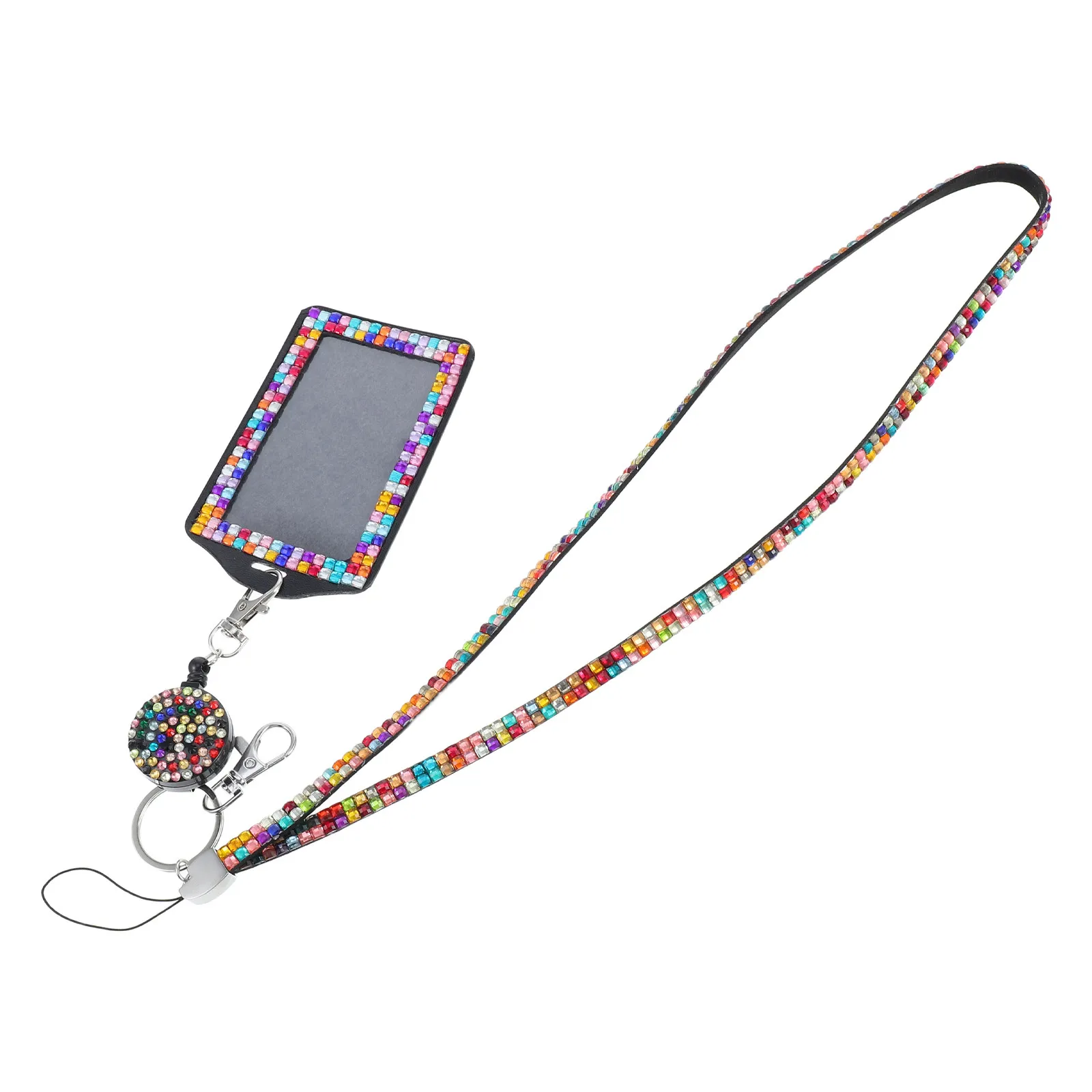 

Glitter Lanyard with Id Card Holder Retractable Badge Reel for Teachers Nurses Students Name Tag Holder Neck Strap