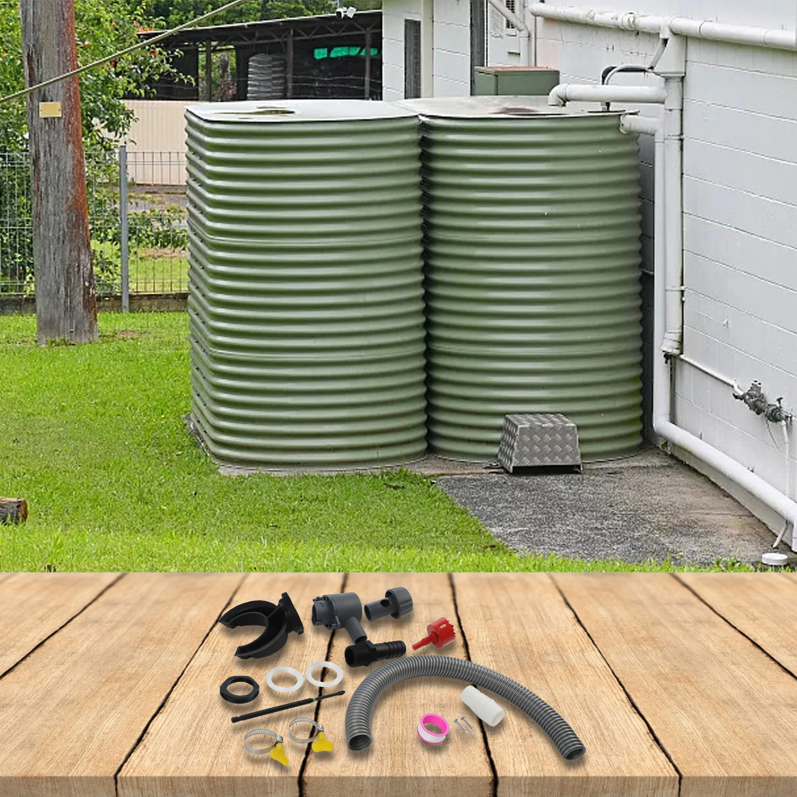 Garden Irrigation Rain Collector Compact Design Rain Collector Kit Plastic Rain Collector Sturdy Plastic Construction
