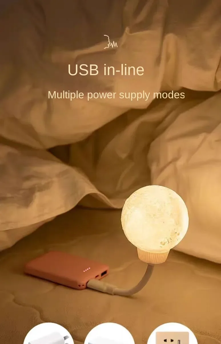 Moon Shaped LED Night Light with USB and Sound Control for Baby Nursing Assistance night light  moon lamp  bedroom