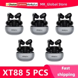 5pcs Lenovo XT88 TWS Wireless Earphone Bluetooth 5.3 Dual Stereo Noise Reduction Bass Touch Control Long Standby Headset