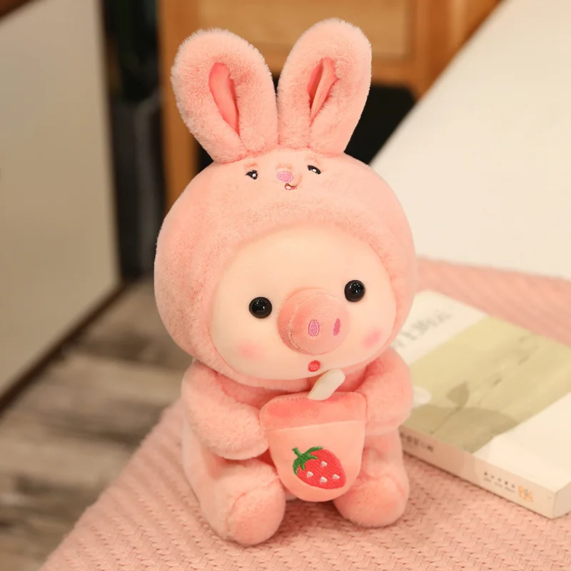 30cm kawaii bolha porco brinquedo de pelúcia animal de pelúcia coelho sapo macio travesseiro copo leite chá boba plushies boneca crianças presentes aniversário bonecas