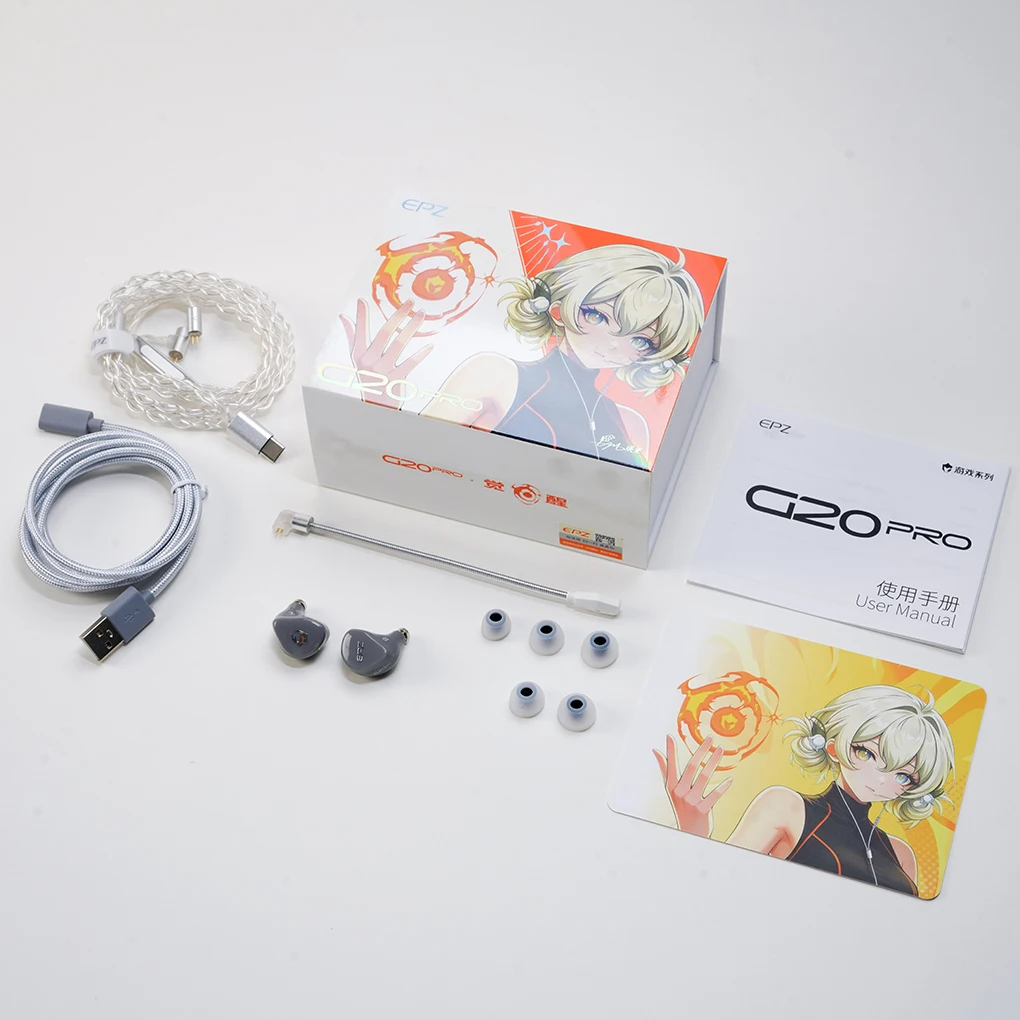 EPZ G20pro In-Ear Oordopjes HIFI Muziek E-Gaming IEMs 10mm LCP PU Dynamische Driver Type-C Plug Bedrade Oordopjes met Afneembare Kabel