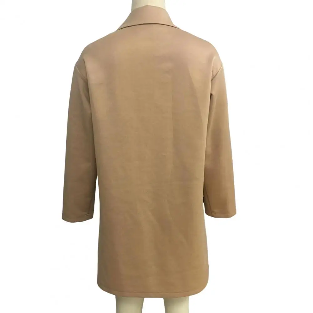 Giacca autunnale da donna Elegante cardigan lavorato a maglia doppiopetto per donna Cappotto formale stile business con risvoltato per ufficio