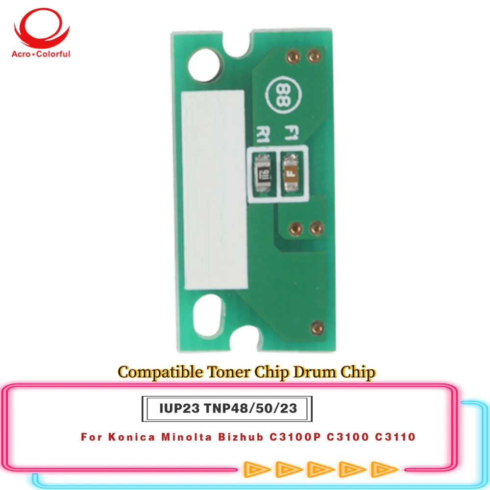 

Совместимый барабанный чип IUP23, TNP48 50 23, тонер-чип для Konica Minolta Bizhub C3100P C3100 C3110, чип картриджа 60K 10K
