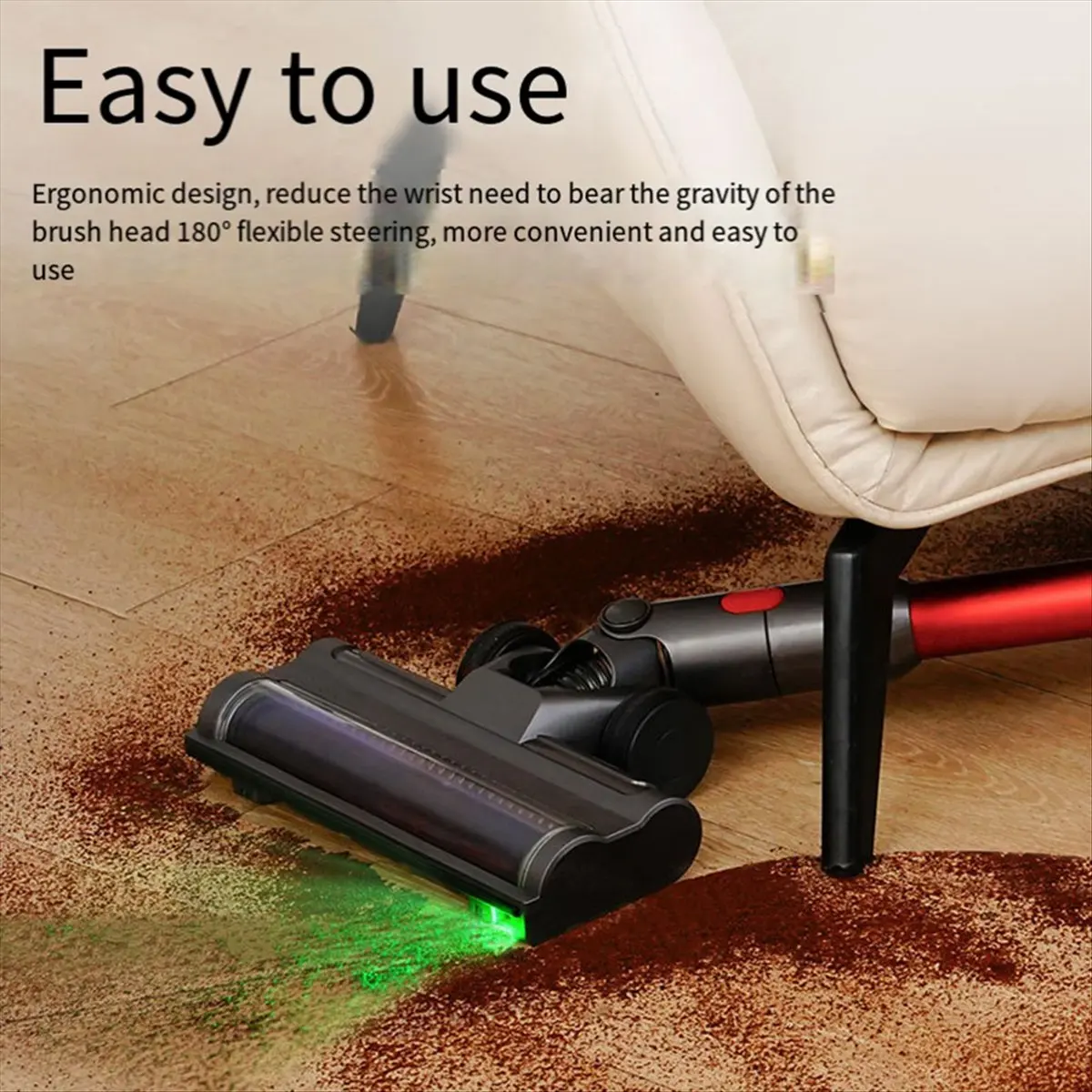 BRILLIANT Direct Drive Brush Head for V7 V8 V10 V11 V15 Vacuum Attachment with LED Dust Detection for Carpet Floor Clean