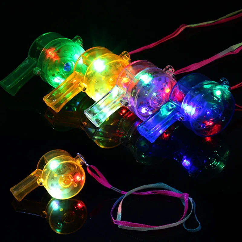 24Pack Bulk Party Supplies LED Light Up Whistles with Lanyard Necklace Glow In The Dark Fun Birthday Toys    Wedding Festival