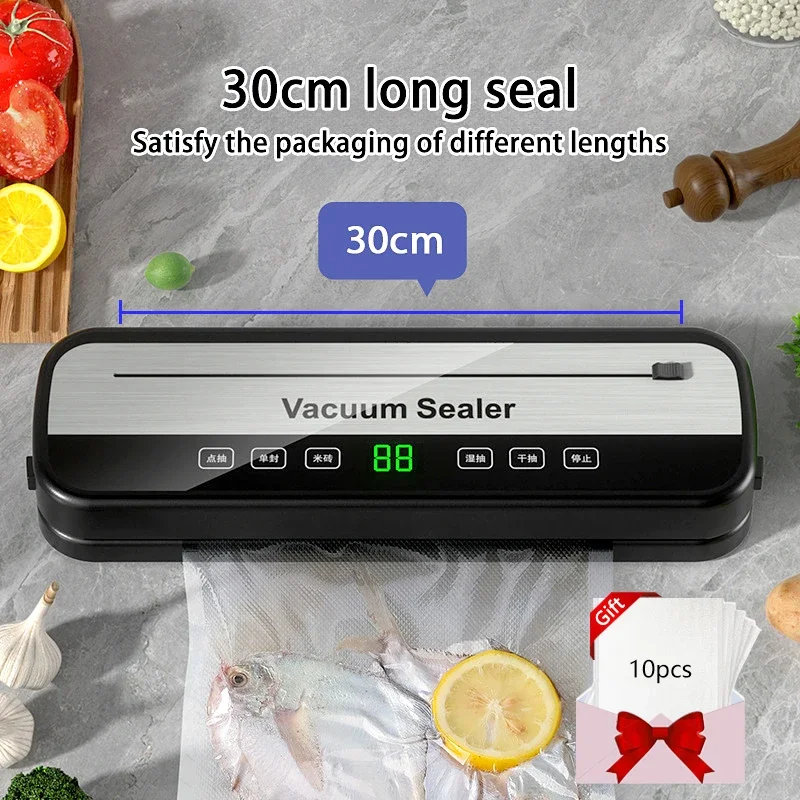 Kitchen Food Vacuum Sealer Machine Smart Touch Vacuum Sealing Packaging Machine Built in Cutter Vacuum Tools with 10 sealed bags